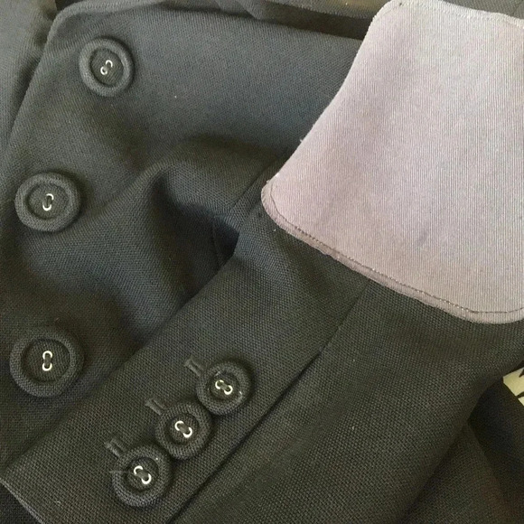 Moschino Cheap and Chic black wool jacket blazer elbow patch ruffle  Size 6 - Picture 3 of 8